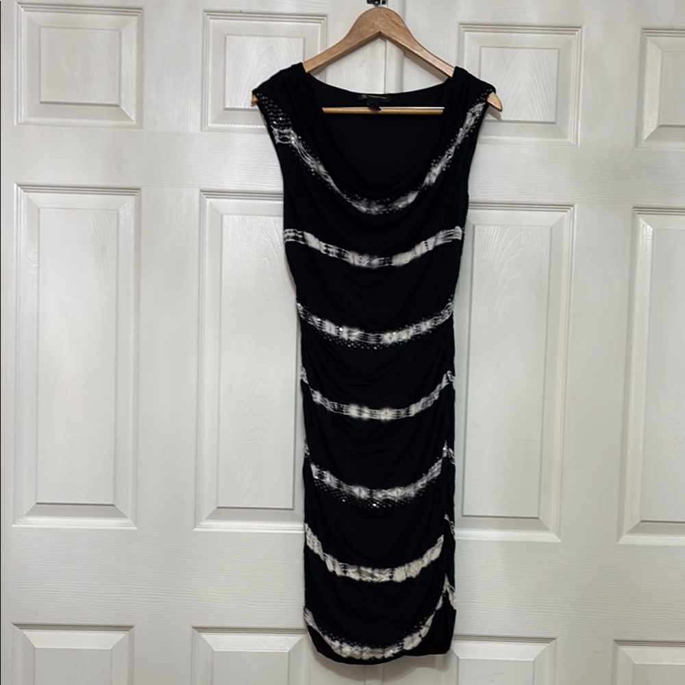 INC International Concepts Black and White Sheath Midi Dress